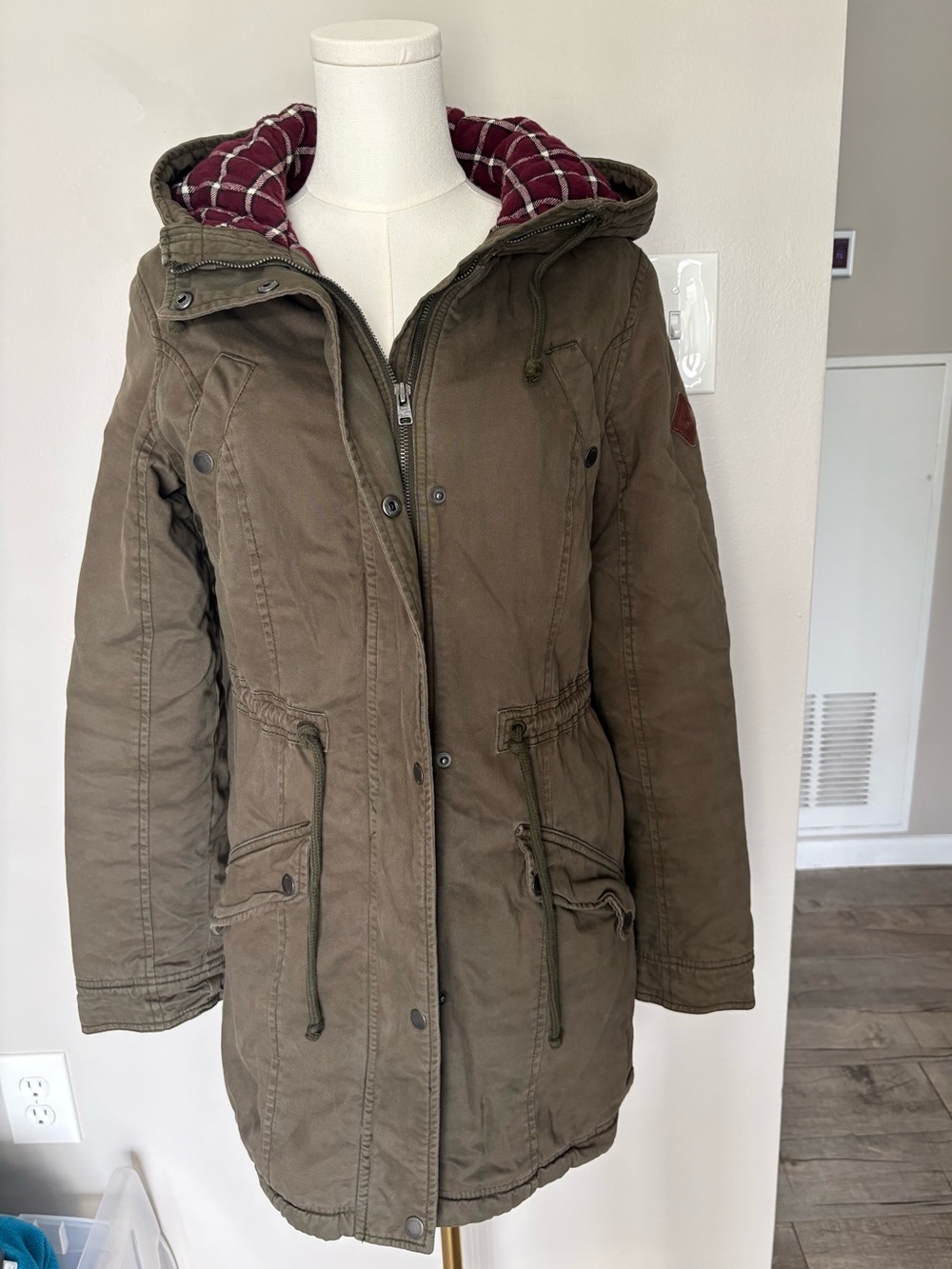 Women’s Olive Green Hooded Parka Jacket